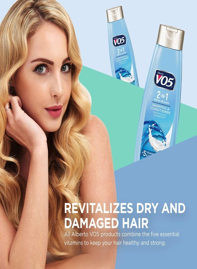 Alberto VO5 VO5 2-IN-1 Moisturizing Shampoo and Conditioner - 12.5 Fl Oz - Deeply Nourishing Formula Revitalizes Dry and Damaged Hair - Image 3